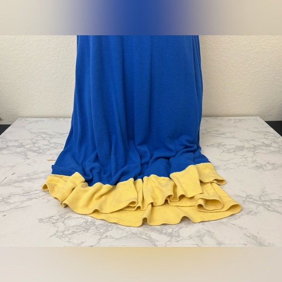 LuLaRoe Women's Maxi Dress M Short Sleeve Pullover Blue Shift Colorblock - Picture 3 of 8